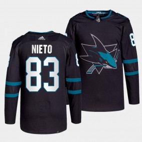 Matt Nieto #83 Sharks Alternate Black Jersey 2021-22 Authentic Pro