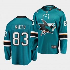 Matt Nieto San Jose Sharks 2020-21 Home Men Teal Breakaway Player Jersey