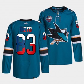 2022 NHL Global Series Matt Nieto San Jose Sharks Czech Republic Challenge #83 Teal Jersey