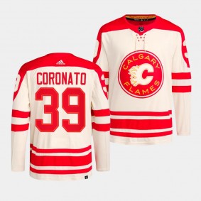 Matthew Coronato Calgary Flames 2023 NHL Heritage Classic Cream #39 Primegreen Authentic Player Jersey Men's