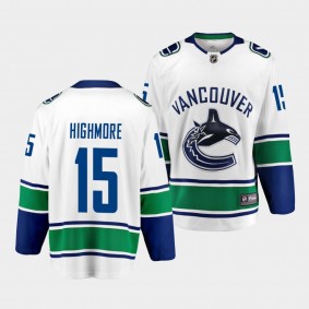 Matthew Highmore Vancouver Canucks 2021 Away White Player Men Jersey