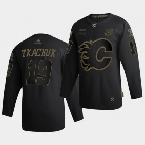 Matthew Tkachuk #19 Flames 2020 Salute To Service Authentic Black Jersey