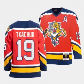 Matthew Tkachuk Florida Panthers 95-96 Authentic Blue Line Red #19 Jersey Mitchell Ness