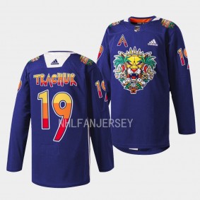 Florida Panthers 2023 Vamos Gatos Matthew Tkachuk #19 Navy Jersey Warmups