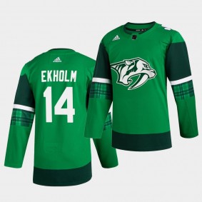 Mattias Ekholm Predators 2020 St. Patrick's Day Green Authentic Player Jersey