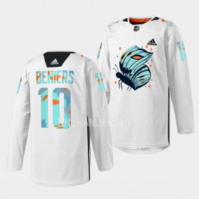 Seattle Kraken 2023 Women in Hockey Night Matty Beniers #10 White Jersey specialty warmup