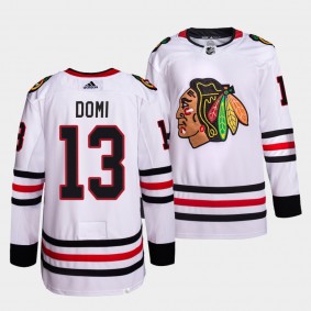 Chicago Blackhawks 2022 Primegreen Authentic Max Domi #13 White Jersey Away