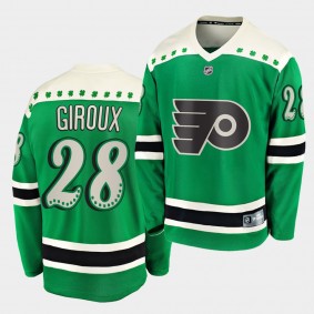 2021 St Patricks Day Claude Giroux Philadelphia Flyers 28 Green Breakaway Jersey