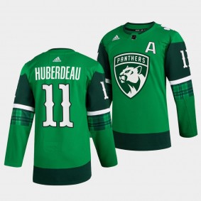 St. Patricks Day Jonathan Huberdeau Florida Panthers 11 Green Warm-Up Jersey