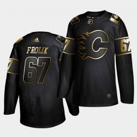 Michael Frolik #67 Flames Golden Edition Black Authentic Jersey