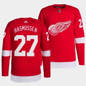 Michael Rasmussen #27 Red Wings Home Red Jersey 2021-22 Pro Authentic