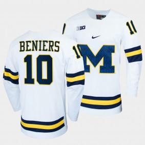 Matty Beniers Michigan Wolverines White College Hockey Replica Jersey
