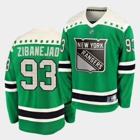 Mika Zibanejad New York Rangers 2020 St. Patrick's Day Replica Player Green Jersey