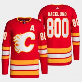 Mikael Backlund Flames 800 Career Games #11 Jersey Red Commemorative Edition