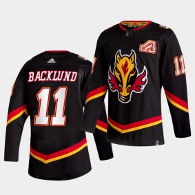 Calgary Flames 2021 Reverse Retro Mikael Backlund Black Special Edition Authentic Jersey