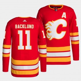 Mikael Backlund #11 Flames Home Red Jersey 2021-22 Primegreen Authentic