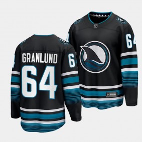 San Jose Sharks Mikael Granlund 2023-24 Cali Fin 3rd Alternate Black Breakaway Player Jersey Men's