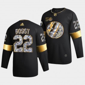 Mike Bossy New York Islanders Golden Diamond #22 Black 50th Anniversary Jersey