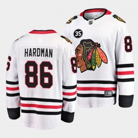 Mike Hardman Chicago Blackhawks 35 Patch Honor Tony Esposito White Away Men Jersey