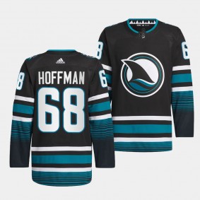 San Jose Sharks 2023-24 Cali Fin 3rd Alternate Mike Hoffman #68 Black Authentic Pro Jersey Men's