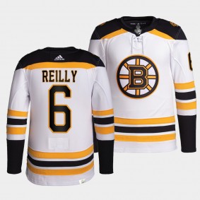 Mike Reilly #6 Bruins Away White Jersey 2021-22 Pro Authentic