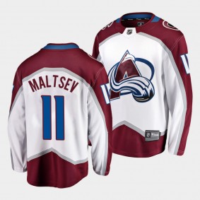 Mikhail Maltsev Colorado Avalanche 2021-22 Road White Away Men Jersey