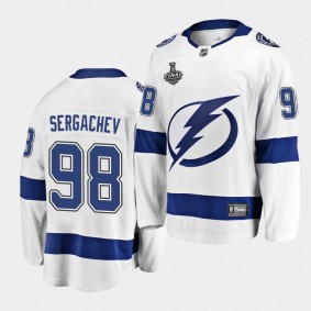 Mikhail Sergachev #98 Lightning 2021 Stanley Cup Final Away White Jersey