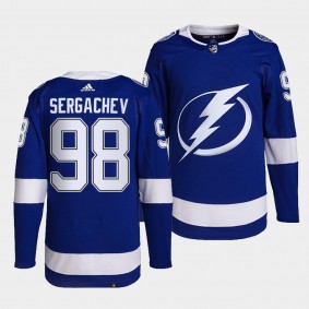 Mikhail Sergachev #98 Lightning Home Blue Jersey 2021-22 Primegreen Authentic