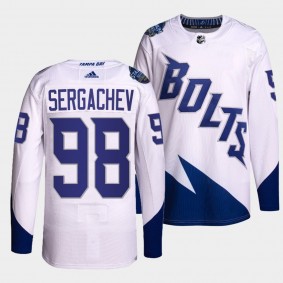 Lightning 2022 Stadium Series Mikhail Sergachev #98 White Jersey Primegreen Authentic