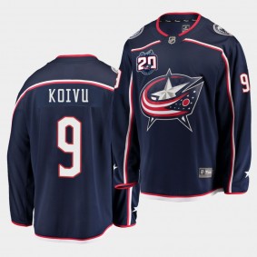 Mikko Koivu Columbus Blue Jackets 2020-21 20th Anniversary Men Navy Home Jersey