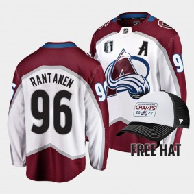 Mikko Rantanen Colorado Avalanche 2022 Central Division Champions White #96 Jersey Away