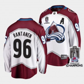 2022 Stanley Cup Champions Colorado Avalanche 96 Mikko Rantanen White Jersey Away