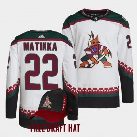 Arizona Coyotes Miko Matikka 2022 NHL Draft White Authentic Primegreen Jersey Away