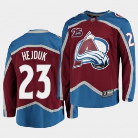 Milan Hejduk Colorado Avalanche 2020-21 25th Anniversary Burgundy Home Men Jersey