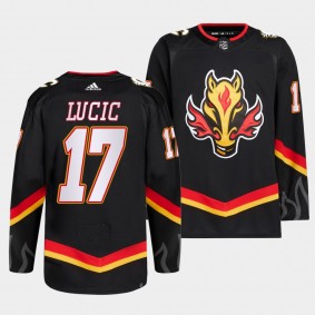 Calgary Flames 2022-23 Blasty Alternate Milan Lucic #17 Black Jersey Primegreen