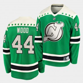 Miles Wood New Jersey Devils 2020 St. Patrick's Day Replica Player Green Jersey