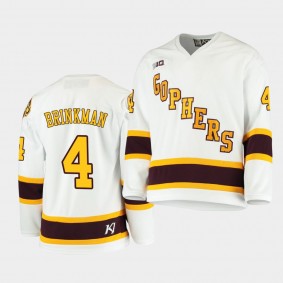 Ben Brinkman Minnesota Golden Gophers White 2021 B1G Tournament Championship Throwback Jersey