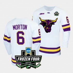 Sam Morton Minnesota State Mavericks 2022 Frozen Four Championship White Alternate Jersey 6