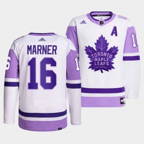 Toronto Maple Leafs Mitch Marner 2021 HockeyFightsCancer Jersey #16 White Primegreen