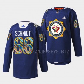 Filipino Heritage Night Nate Schmidt Winnipeg Jets Navy #88 Warmup Jersey 2022