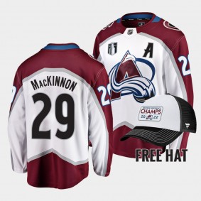 Nathan MacKinnon Colorado Avalanche 2022 Central Division Champions White #29 Jersey Away