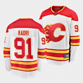 Nazem Kadri Calgary Flames Away White Breakaway Player Jersey Men