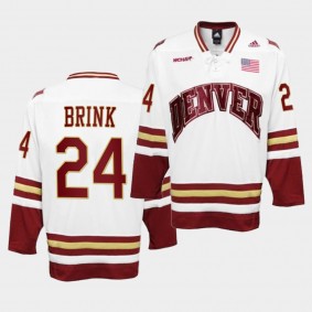 NCAA Bobby Brink Denver Pioneers White College Hockey Premier Jersey