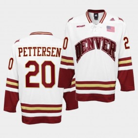 NHL Emilio Pettersen Denver Pioneers White College Hockey Premier Jersey