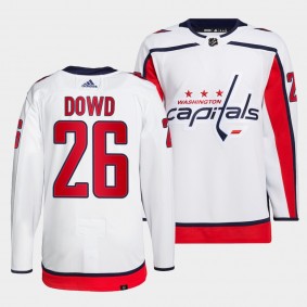 Nic Dowd #26 Capitals Away White Jersey 2021-22 Primegreen Authentic Pro