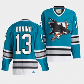 San Jose Sharks Nick Bonino Team Classics #13 Teal Jersey Authentic