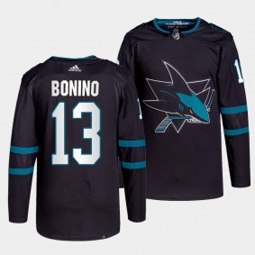 Nick Bonino #13 Sharks Alternate Black Jersey 2021-22 Authentic Pro