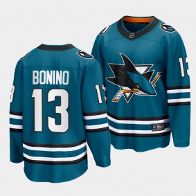 San Jose Sharks #13 Nick Bonino Home 2022-23 Teal The Evolve Jersey