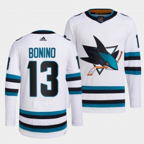 Nick Bonino #13 San Jose Sharks 2022-23 Away White Jersey Primegreen Authentic