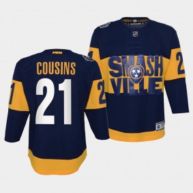 Predators Nick Cousins 2022 Stadium Series Youth Navy #21 Jersey Primegreen Authentic